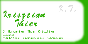 krisztian thier business card